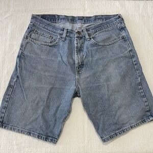 Wrangler Denim Shorts Men 34 Dark Blue Relaxed Fit‎ Classic 90's Dad Shorts